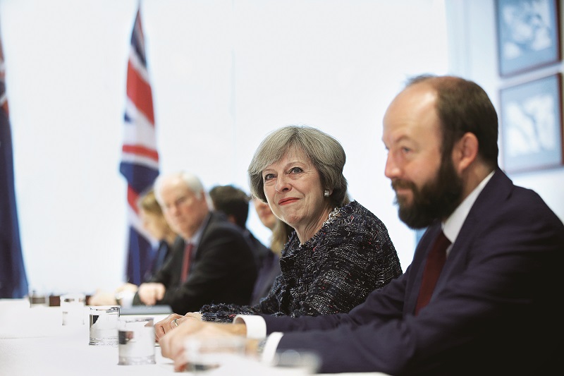 British Prime Minister Theresa May (2nd R) meets Australian Prime Minister Malcolm Turnbull (not pictured) during a bilateral meeting at the sidelines of G20 Summit in Hangzhou, Zhejiang Province, China, September 5, 2016. REUTERS/Aly Song - RTX2O4F1