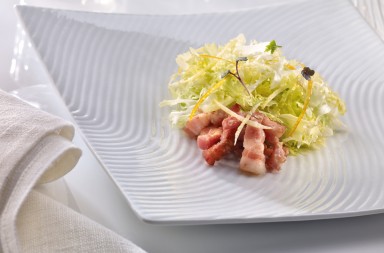 Ensalada de escarola con beicon