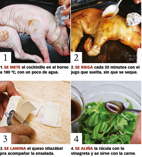 Cochinillo asado con ensalada