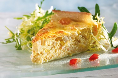 Tarta de puerros y vieiras