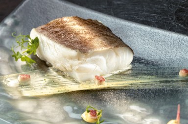 Bacalao con mayonesa de anguila ahumada