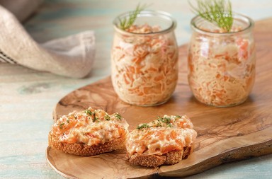 ‘Rillette’ de salmón fresco y ahumado