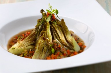 Cogollos de lechuga al horno