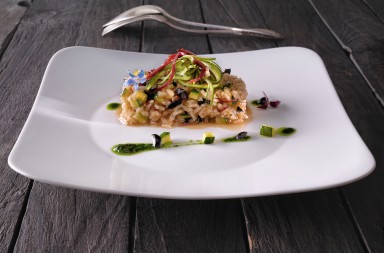 ‘Risotto’ de jamón y calabacín