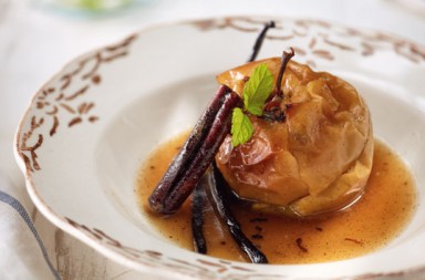 Manzanas asadas a la vainilla