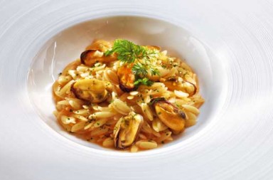 Pasta con salmón y torta del Casar