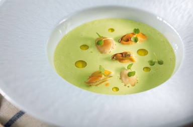 Crema de bacalao con almendras