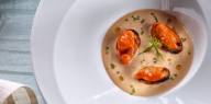Crema de mejillones al azafrán