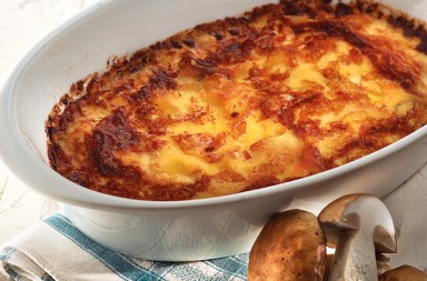 Gratín de hongos y patatas