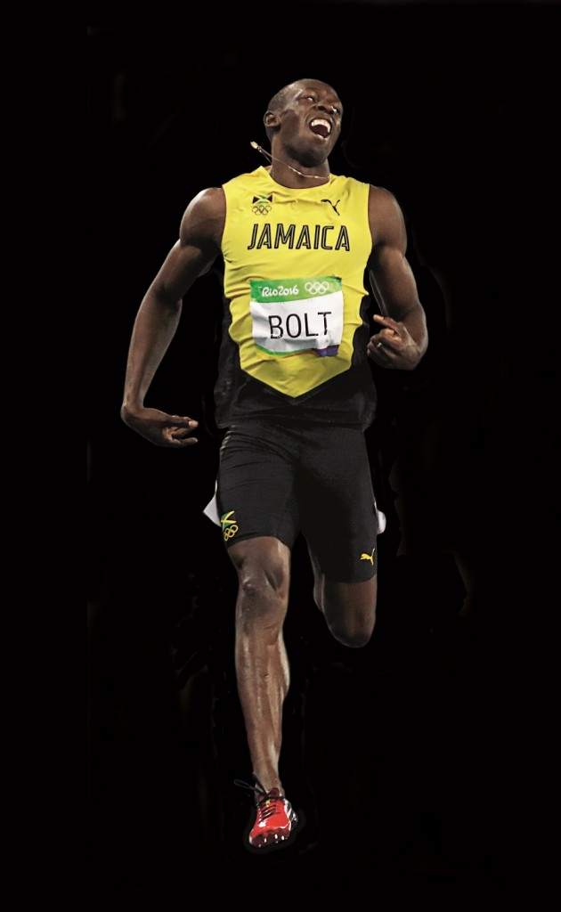 RIO DE JANEIRO, BRAZIL - AUGUST 18: Usain Bolt of Jamaica celebrates after crossing the finish line to win the Mens 200m final on Day 13 of the Rio 2016 Olympic Games at the Olympic Stadium on August 18, 2016 in Rio de Janeiro, Brazil. (Photo by Cameron Spencer/Getty Images)