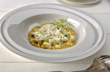 Risotto de patata con cocochas