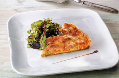 Tarta de puerros y miel