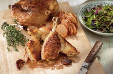 Pollo asado en espaldera