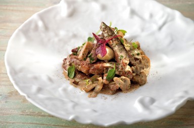 Bocado de presa ibérica al limón