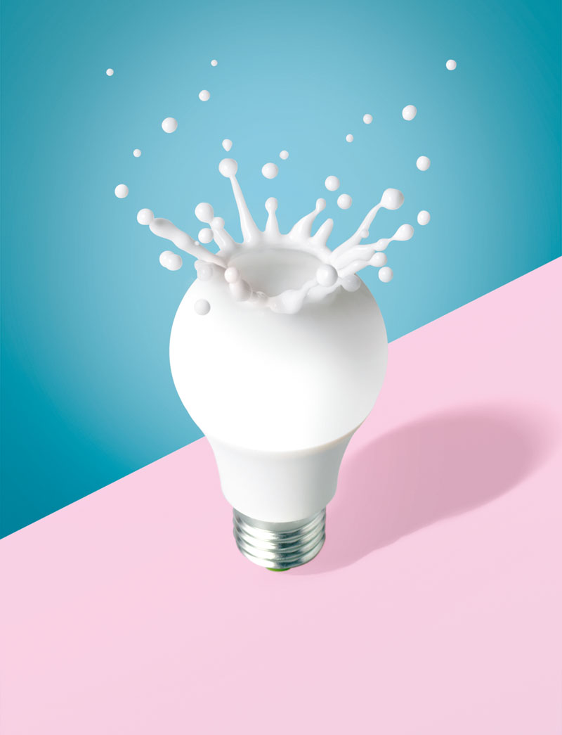 Glowing led light on gray background