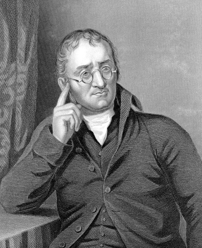 John Dalton (1766-1844) chimiste anglais (theorie atomique) gravure --- John Dalton (1766-1844) english chemist, engraving *** Local Caption *** John Dalton (1766-1844) english chemist, engraving