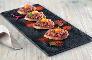 Tártaro de pato e higos