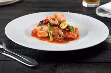 Bacalao a la marinera con almejas