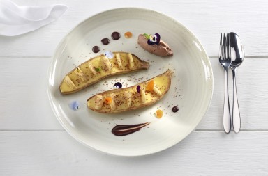 ‘Mousse’ de mango y plátano