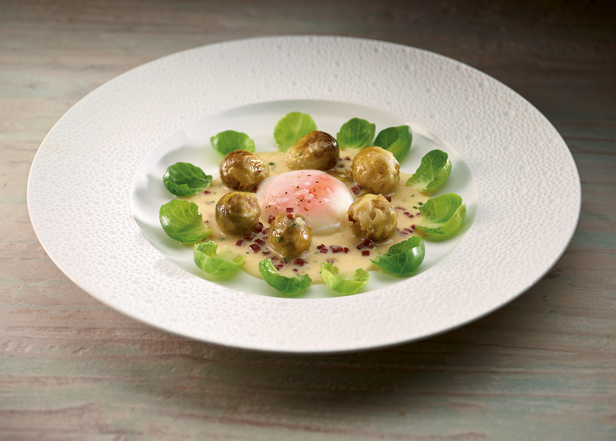 Receta de coles con crema de idiazábal