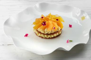 Tartaleta de gajos de naranja