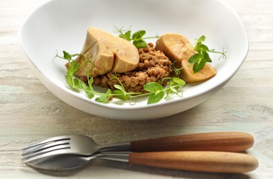Ensalada de lentejas con ‘foie-gras’