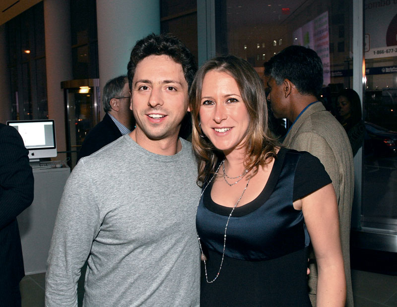 anne wojcicki 23andme con serguei brin cofundador de google