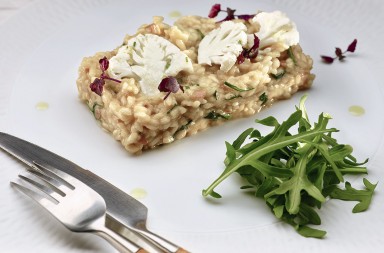 ‘Risotto’ de coliflor y rúcula