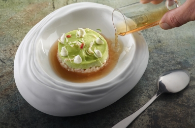 Centolla con aguacate y yogur