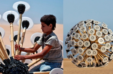 Una bola contra las mutilaciones provocadas por las minas terrestres