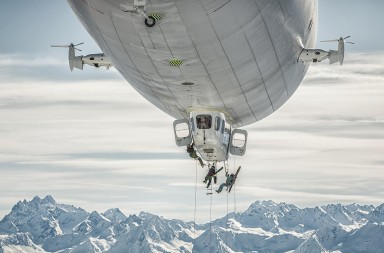 Ir a la nieve en un dirigible