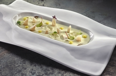 Navajas en puré de hinojo y lima
