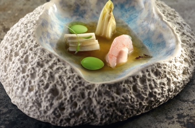 Tembloroso de algas, endibias y anchoas