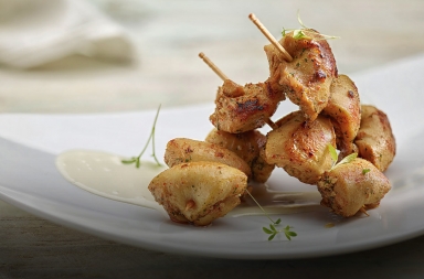 Brocheta de pollo ‘exótica’