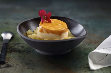 Chocolate blanco caramelizado y manzana