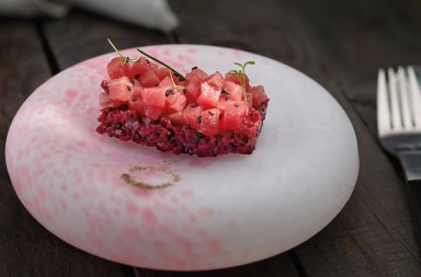 Ceviche de atún rojo con remolacha