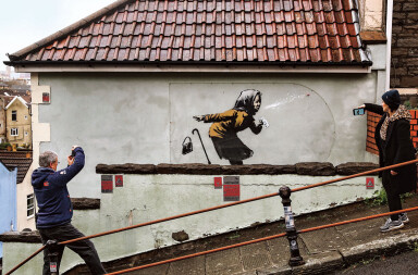 La pandemia, según Banksy