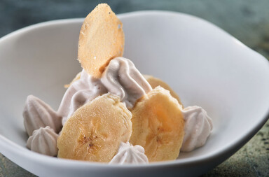 Teja y ‘mousse’ de plátano